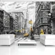 Флизелиновые фотообои город в интерьере кухни 312x219 см Черно-белая улица Нью-Йорка (11469VEXXL) +клей - изображение 1