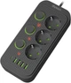 Сетевой фильтр-удлинитель Dyxon 3 розетки 4xUSB-A 1xUSB-C PD 2 м Black (DXN-MFP-34PD2MB) - изображение 1