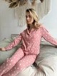 Женская муслиновая пижама Сердца COSY брюки+рубашка S темная пудра M105P - изображение 6