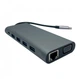 USB-хаб XON SmartHub 12 в 1 (Ethernet, VGA, HDMI, 3.5 Audio, SD/TF, 2xType-C, 4xUSB3.0) Сірий (UHCHP126300G 6198) - зображення 1