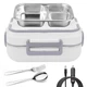 Электрический Ланч-бокс Electric Lunch Box C21 с подогревом съемной Металлической чашей Белый - изображение 2