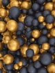 Флизелиновые 3D фото обои 206x275 см Золотые и черные шары (12123VEA)+клей - изображение 2