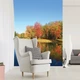 Флизелиновые 3D фотообои природа 184x254 см Осенний лес за озером (12113V4A)+клей - изображение 1