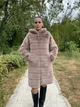 Шуба метровая из искусственного меха шиншиллы с капюшоном MNC бежевый 39rv138 42 - изображение 2