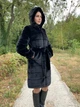 Шуба метрова зі штучного хутра з капюшоном та поясом MNC чорний 3920155 46 - зображення 5