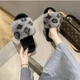 Женские домашние тапочки на меху с открытым носком 37-38р (25 см) Серые - изображение 2