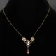 Кольє Michal Negrin "Вінтажний Квітковий Сад" з рожевими кристалами Swarovski - зображення 2