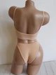 Комплект нижнего белья в рубчик топ бюстгальтер трусики Honey Fashion Accessories S/M бежевый (2-185) - изображение 4