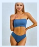 Комплект нижнего белья в рубчик топ бюстгальтер трусики Honey Fashion Accessories M/L синий (2-213) - изображение 1