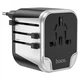 Блок живлення travel adapter Швидка зарядка МЗП Hoco AC5 Level PD30W+QC3.0 для подорожі black/silver - зображення 2