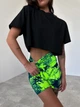 Женская укороченная футболка TOP свободного кроя для любых активностей Oversize S Черная (TH010000S) - изображение 2