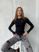 Кофта спортивная женская Medea с длинным рукавом и отверстиями для пальцев XS-S Черная (4985S) - изображение 1