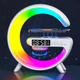 Колонка Bluetooth бездротова портативна, нічник з Qi зарядкою 10 Вт, лампа настільна і годинник SmartX RGB LED 3 в 1 у стилі Big G - зображення 5