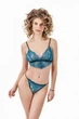 Комплект женский кружевной бюстгальтер с мягкой чашкой и стринги Felisiya Lingerie Изумрудный 2001+204-изум L - изображение 1