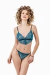 Комплект женский кружевной бюстгальтер с мягкой чашкой и стринги Felisiya Lingerie Изумрудный 2001+204-изум L - изображение 3