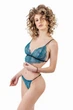 Комплект женский кружевной бюстгальтер с мягкой чашкой и стринги Felisiya Lingerie Изумрудный 2001+204-изум L - изображение 4