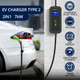 Ładowarka Qoltec Mobile charger for EV 2-in-1 type 2 7 kW 230 V CEE 5 PIN - obraz 3