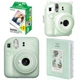 Набор камера моментальной печати Fujifilm Instax Mini 12 Mint Green / Чехол прозрачный / Фотобумагой на 20 снимков / Фотоальбом зеленый на 64 снимка - изображение 1
