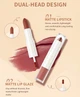 Губная помада 2-в-1 QiBEST №10 Lip Gloss and Lipstick Черная водостойкая матовая - изображение 3