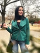 Жіноча замшева куртка-жакет Fashion 42/44 зелений - зображення 3
