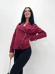 Жіноча замшева куртка-жакет Fashion 42/44 бордовий - зображення 2