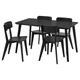 Стіл+4 стільці IKEA LISABO / LISABO, чорний, чорний, 140х78 см, 193.855.35 - изображение 5
