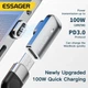 Магнитный адаптер ESSAGER 100Вт Type C – USB C угол 90 градусов с конектором Быстрая зарядка PD3.0 и передача данных 20Гбит/с Видеовыход 4K/60Гц (729972590405) - изображение 11