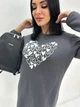 Тепла сукня з принтом Fashion 42/44 графіт - зображення 2