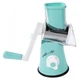 Овочерізка мультислайсер Tabletop Drum Grater Kitchen Master Терка для овочів та фруктів 3 насадки. Колір блакитний - зображення 10