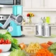 Овочерізка мультислайсер Tabletop Drum Grater Kitchen Master Терка для овочів та фруктів 3 насадки. Колір: блакитний - зображення 12