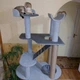 Надежный игровой комплекс когтеточка для котов кошек с гамаком лежанки 190х80х60см серо бежевая - изображение 9