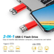 Флешка usb RED 64 gb + type C червона - изображение 4