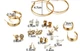 Бижутерные серьги 2045 набор 12 пар микс золотые гвоздики Fashion Jewelry gold - изображение 2