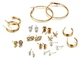 Бижутерные серьги 2045 набор 12 пар микс золотые гвоздики Fashion Jewelry gold - изображение 5