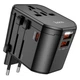 Перехідник для розеток HOCO Walker three-port PD20W Universal conversion charger AC15 | 2USB/Type-C| Чорний - зображення 1