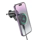 Автомобильный держатель для телефона с беспроводной зарядкой HOCO Vision metal magnetic wireless fast charging Car holder (air outlet) HW6 |15W| Черный - изображение 4