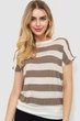Кофта женская в полоску, цвет бежево-молочный, 244R0262, L-XL - изображение 1