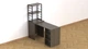 Стол-тумба трансформер Смарт 4/2 с этажеркой Ferrum-decor 1430x1450x600 Черный металл ДСП Дуб Сонома Трюфель 16 мм (SMART411) - изображение 2