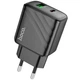 Зарядне мережеве Hoco CS23A 1USB/1USB-C PD/QC 30W швидка зарядка для телефону/смартфону/пристроїв Чорний - зображення 1