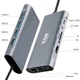 Док-станция XON SmartHub 11 в 1 (Ethernet, VGA, HDMI, 3.5 Audio, SD/TF, Type-C, 2xUSB3.0, 2xUSB2.0) Серый (UHCHP113322G 5269) - изображение 5