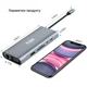 Док-станция XON SmartHub 11 в 1 (Ethernet, VGA, HDMI, 3.5 Audio, SD/TF, Type-C, 2xUSB3.0, 2xUSB2.0) Серый (UHCHP113322G 5269) - изображение 7
