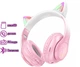 Дитячі бездротові навушники Hoco W42 з котячими вушками CAT EAR, кольорова RGB підсвітка Bluetooth рожеві - изображение 2