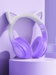 Дитячі бездротові навушники Hoco W42 з котячими вушками CAT EAR, кольорова RGB підсвітка Bluetooth purple - изображение 2