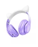 Дитячі бездротові навушники Hoco W42 з котячими вушками CAT EAR, кольорова RGB підсвітка Bluetooth purple - изображение 4
