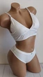 Комплект нижнего белья в рубчик бюстгальтер топ и трусики New Style One Size S/М белый (2-225) - изображение 5