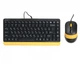 Комплект клавиатура+мышка A4Tech F1110 (Bumblebee) Fstyler, проводной, USB, черно-желтый - изображение 1
