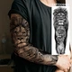 Временный водостойкий тату-рукав TATTOOSHKA "Лев семья" TQB-297 - изображение 1