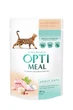 Консервированный корм Optimeal Adult Cats Rabbit in White sauce Влажный корм для взрослых кошек с кроликом в белом соусе 85 г (B2710702) - изображение 1