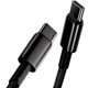 Кабель Baseus Tungsten Gold Type-C to Type-C 100W (CATWJ-01) Black 1m - зображення 2
