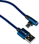 Kabel DPM USB-A - micro-USB kątowy 1 m niebieski (5906881212660) - obraz 1